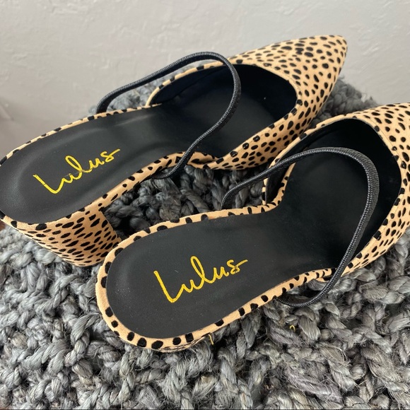 Lulu’s Cheetah print pointed toe mule heels sz 11 - Picture 7 of 9